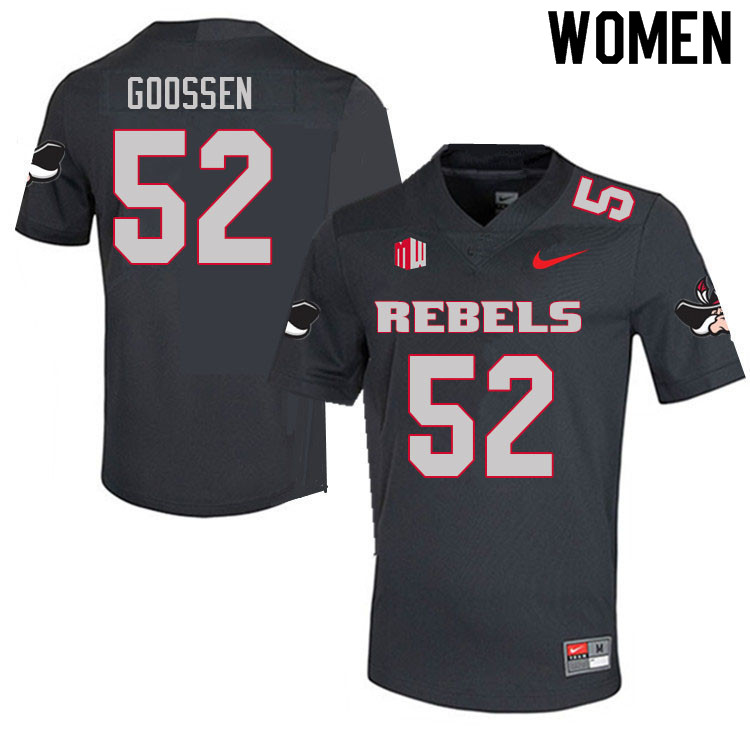 Women #52 Rex Goossen UNLV Rebels College Football Jerseys Sale-Charcoal